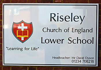 Riseley Lower School sign April 2015